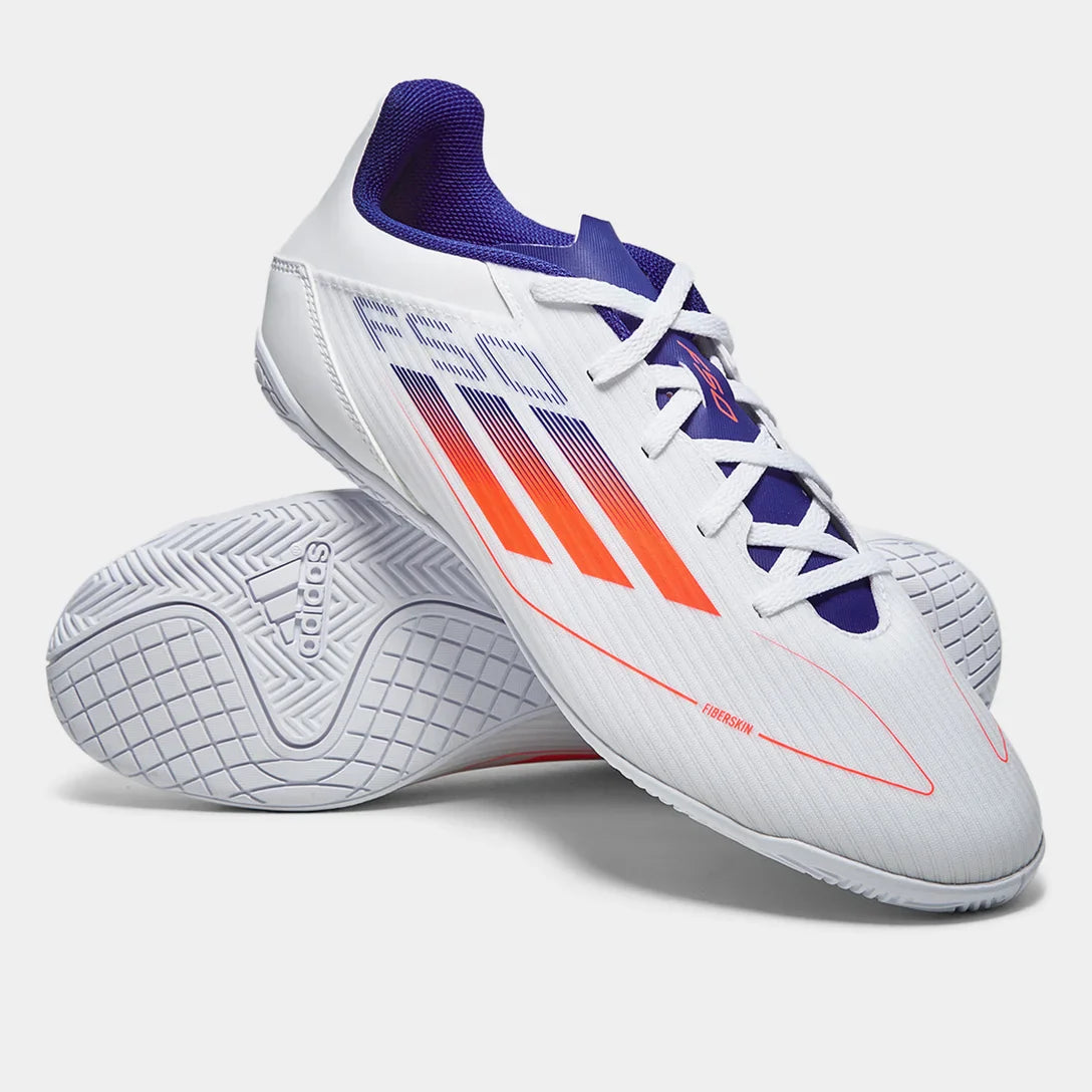 Chuteira Futsal Adidas F50 Club Unissex - Branco+Vermelho