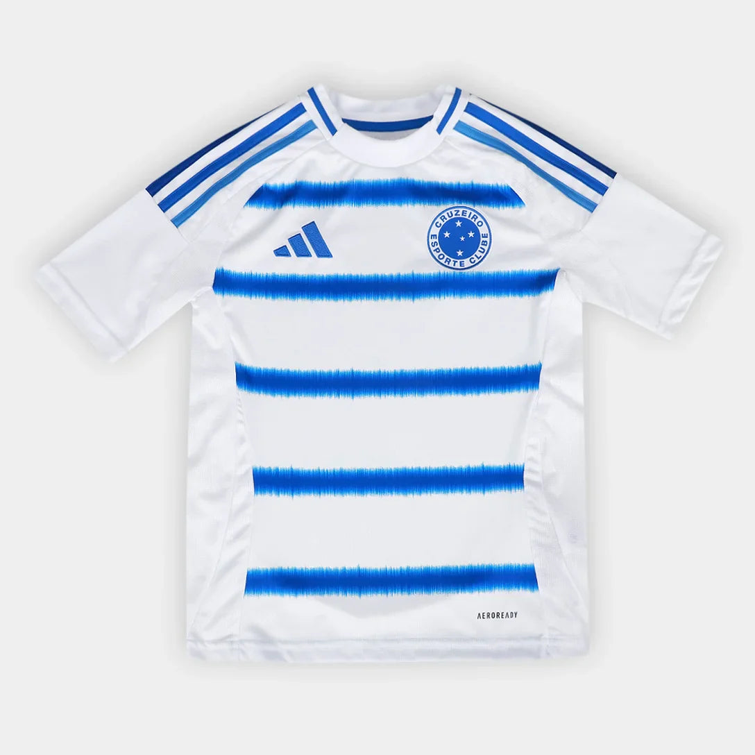 Camisa Cruzeiro Infantil II 25/26 s/n Torcedor Adidas - Branco+Azul