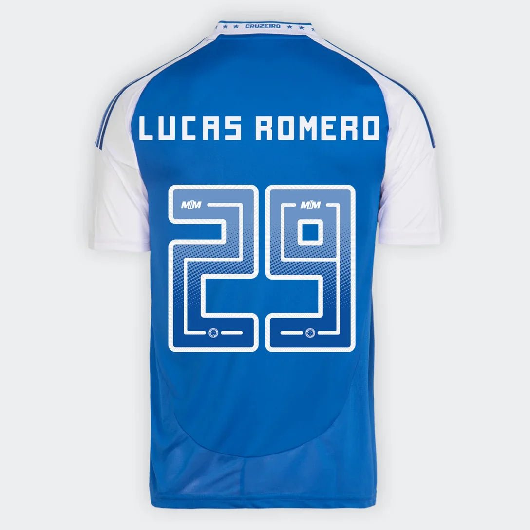 Camisa Cruzeiro I 25/26 - Lucas Romero nº 29 - Torcedor Adidas Masculina - Azul