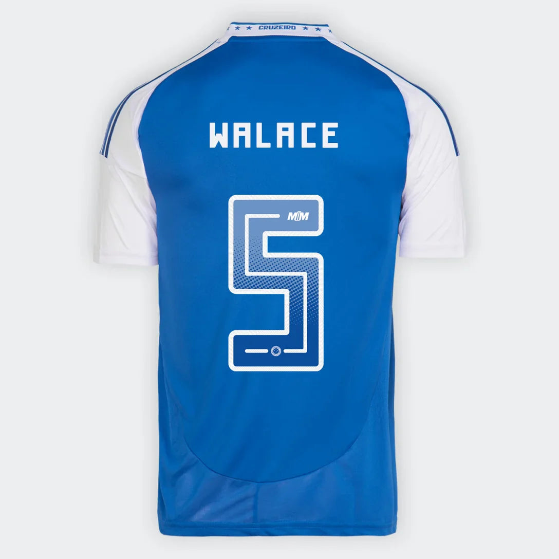 Camisa Cruzeiro I 25/26 - Walace nº 5 - Torcedor Adidas Masculina - Azul
