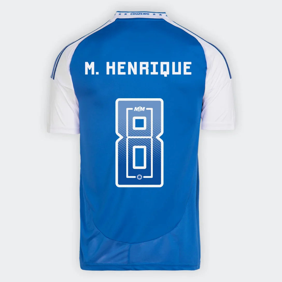 Camisa Cruzeiro I 25/26 - M. Henrique nº 8 - Torcedor Adidas Masculina - Azul