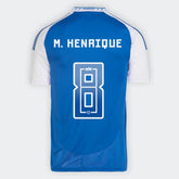 Camisa Cruzeiro I 25/26 - M. Henrique nº 8 - Torcedor Adidas Masculina - Azul