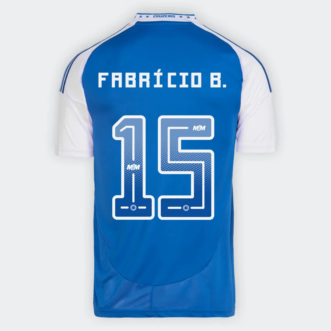 Camisa Cruzeiro I 25/26 - Fabrício B. nº 15 - Torcedor Adidas Masculina - Azul