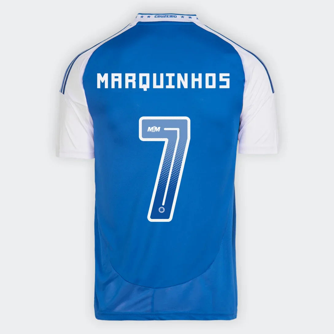 Camisa Cruzeiro I 25/26 - Marquinhos nº 7 - Torcedor Adidas Masculina - Azul