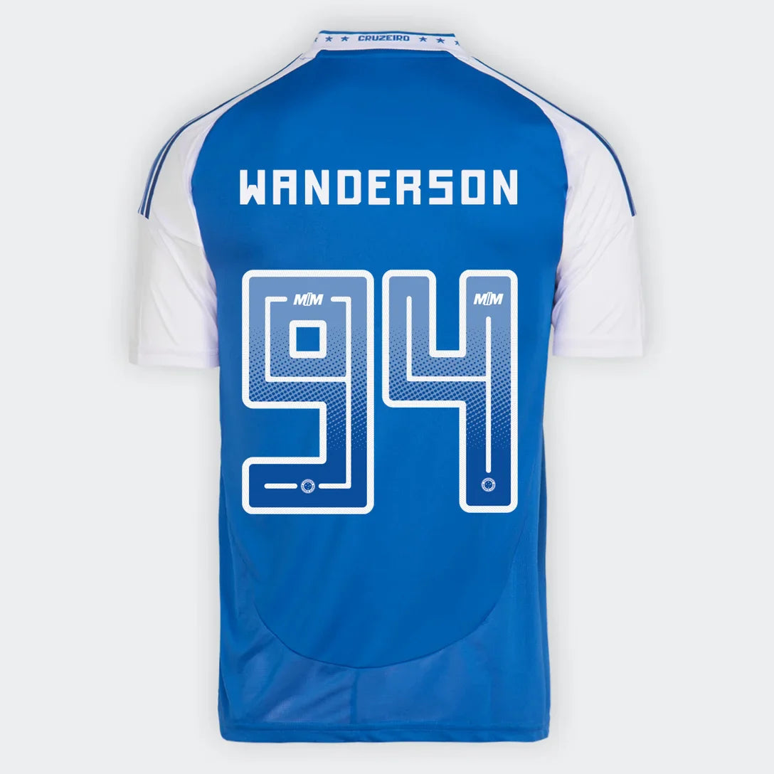 Camisa Cruzeiro I 25/26 - Wanderson nº 94 - Torcedor Adidas Masculina - Azul