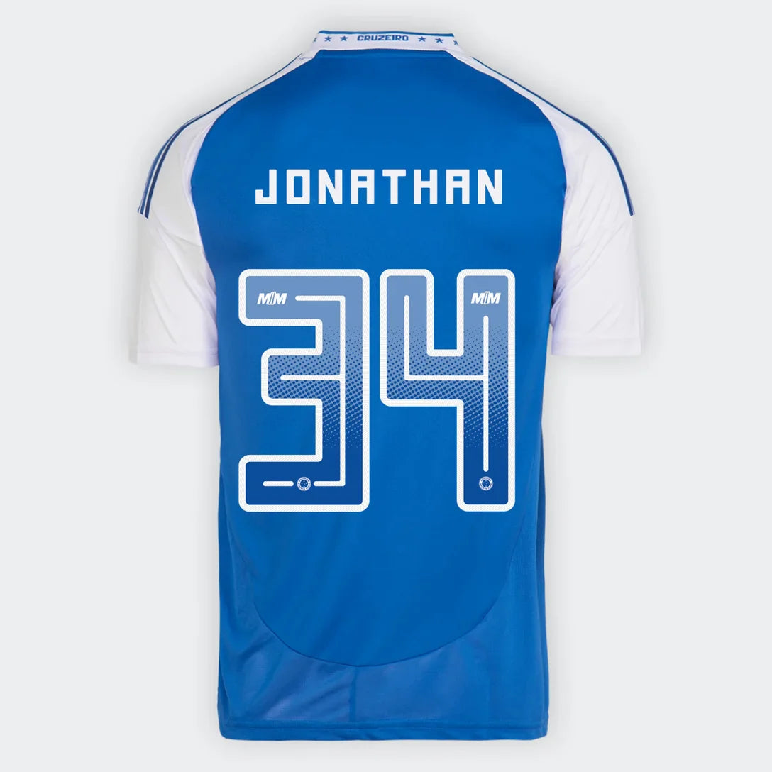Camisa Cruzeiro I 25/26 - Jonathan nº 34 - Torcedor Adidas Masculina - Azul