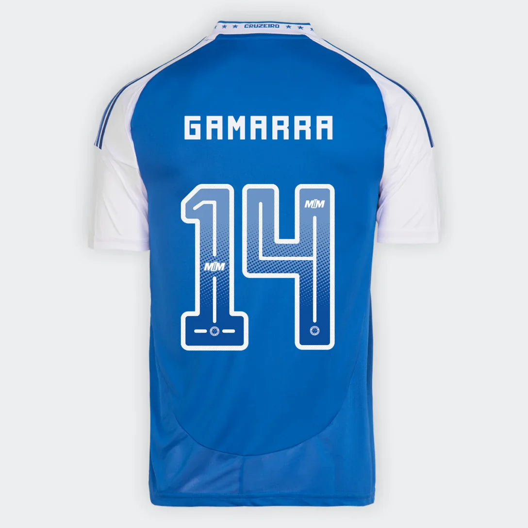 Camisa Cruzeiro I 25/26 - Gamarra nº 14 - Torcedor Adidas Masculina - Azul