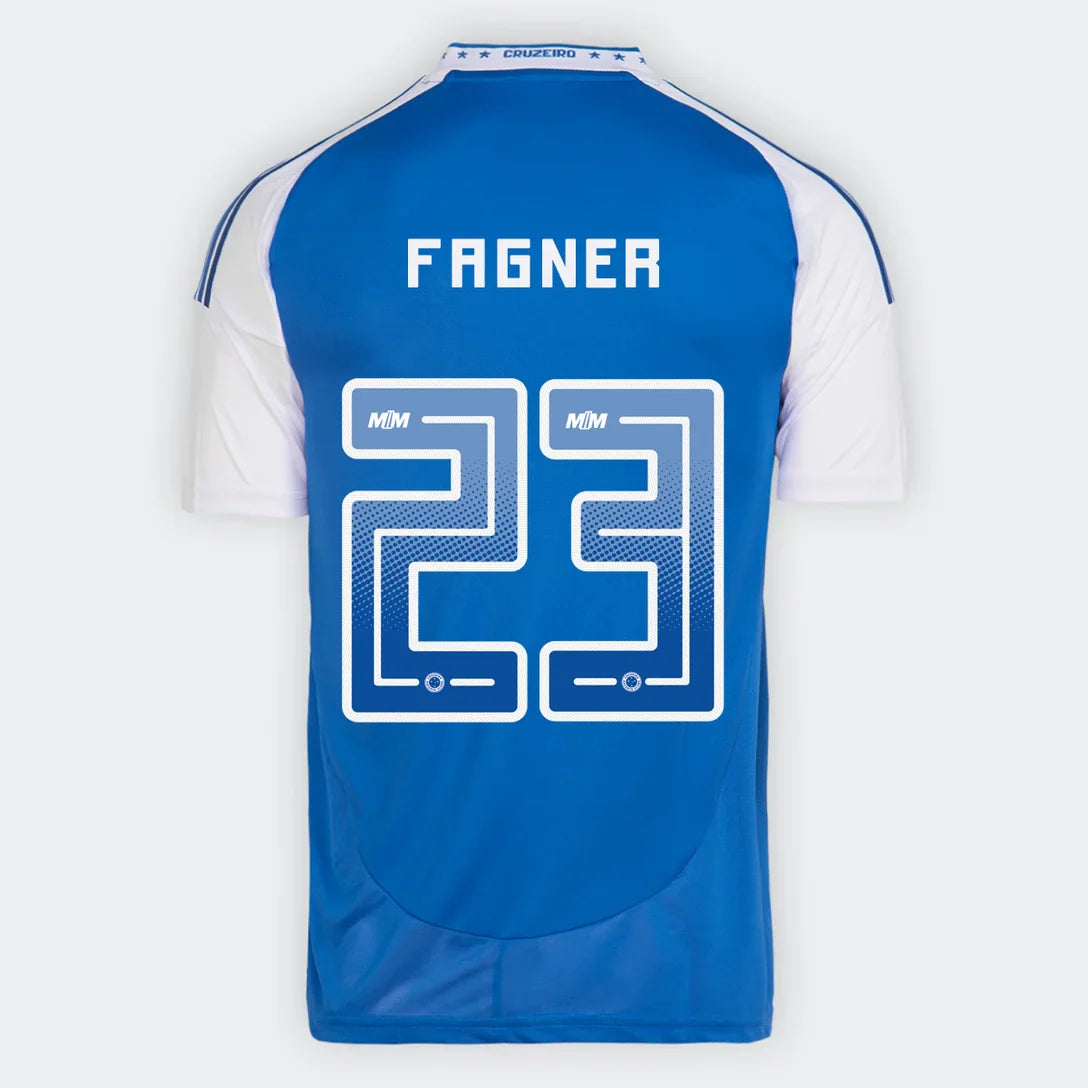 Camisa Cruzeiro I 25/26 - Fagner nº 23 - Torcedor Adidas Masculina - Azul