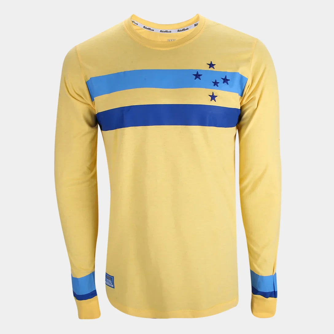 Camisa Cruzeiro RetrôMania 1976 Goleiro Masculina - Amarelo