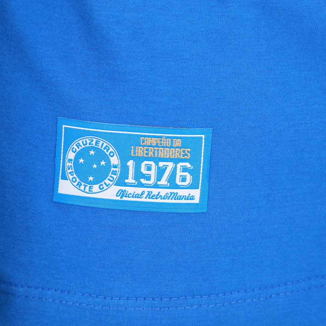 Camisa Cruzeiro RetrôMania Libertadores 1976 Manga Longa Masculina - Azul