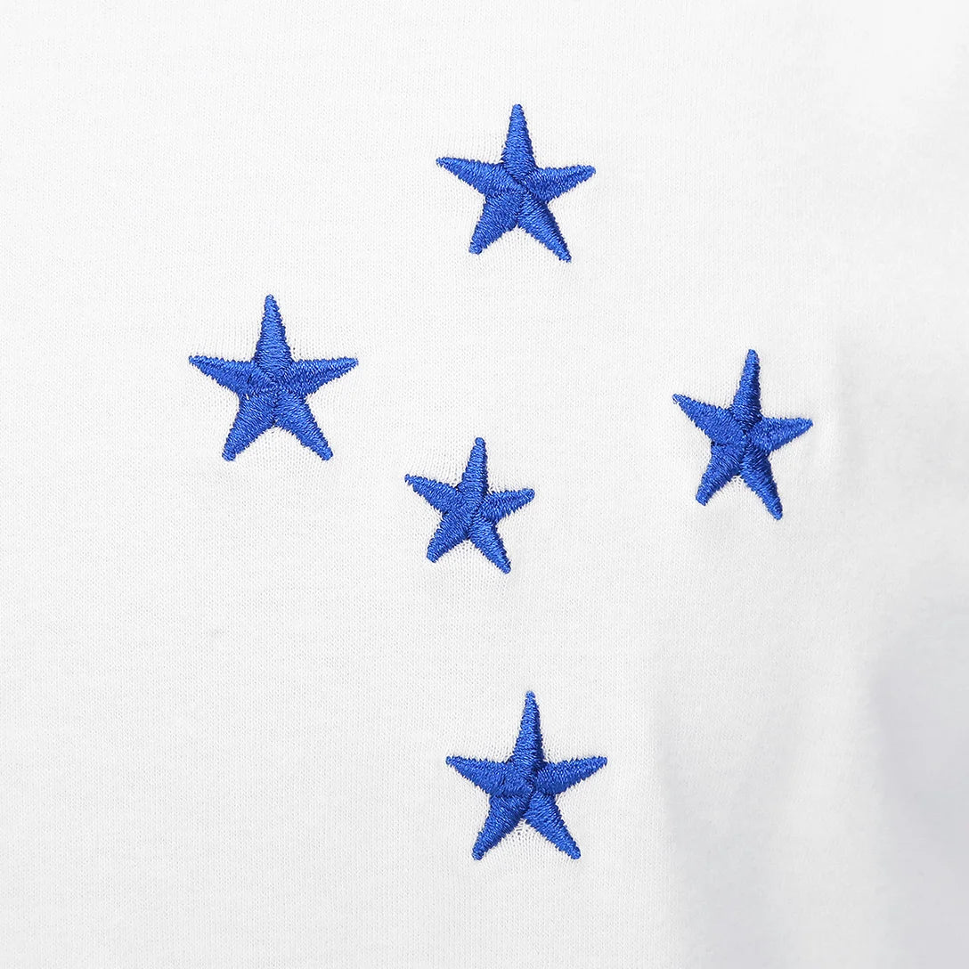 Camisa Cruzeiro RetrôMania Libertadores 1976 Manga Longa Masculina - Branco