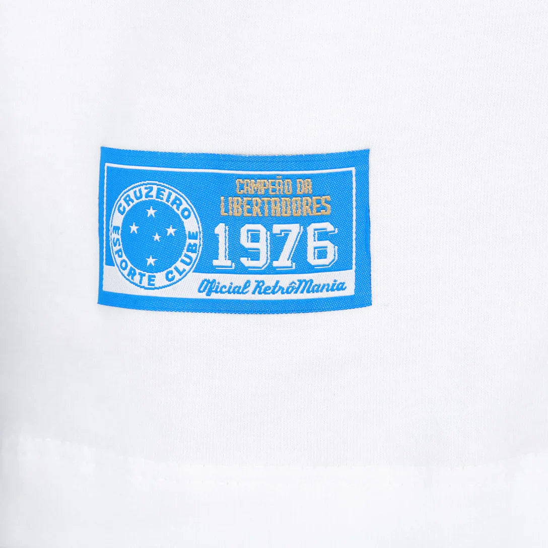Camisa Cruzeiro RetrôMania Libertadores 1976 Manga Longa Masculina - Branco