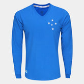 Camisa Cruzeiro RetrôMania Libertadores 1976 Manga Longa Masculina - Azul